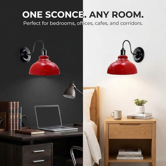 LEDSone Applique Murale Industrielle Courbe – Bras en U, Douille E27 | 4 Coloris ~1559