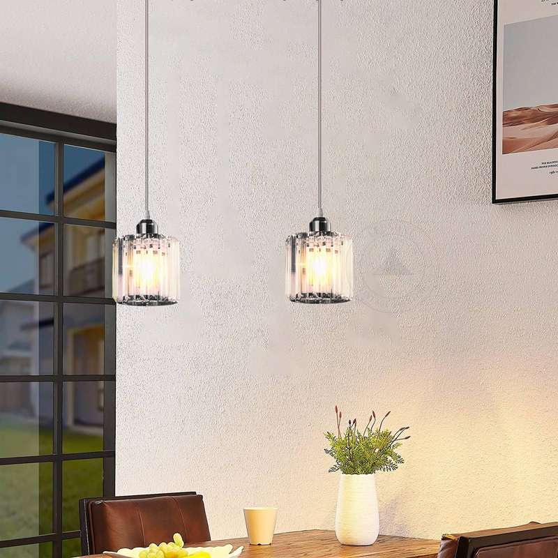 Crystal Shade Round Mini Pendant Kitchen Island Light-App