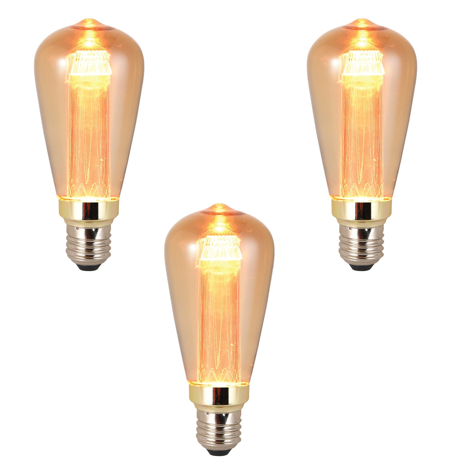 E27 Vintage Edison light bulb 3W Non dimmable filament bulb-3 Pack