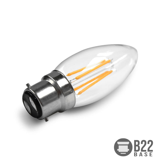 Ampoules à économie d'énergie à filament de bougie LED B22 6W 3000K blanc chaud ~ 5448