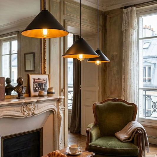 LEDSone Lot de 3 Abat-jours Industriels 21cm - Dôme Métal Rétro ~1954