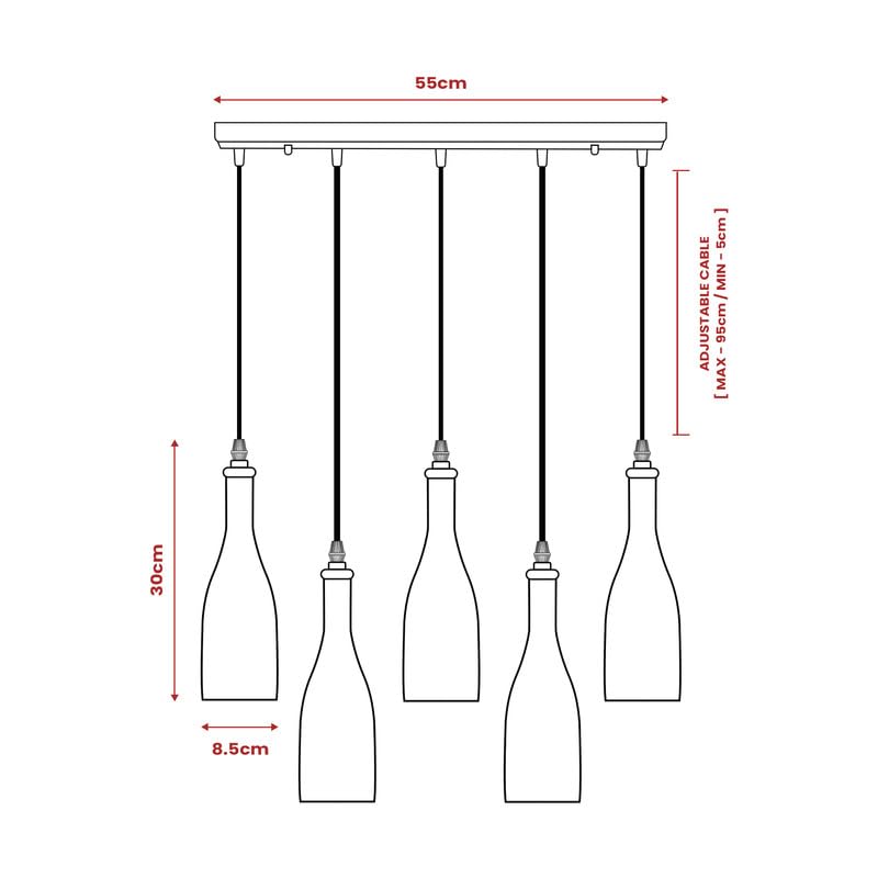 led pendant bottle-shaped