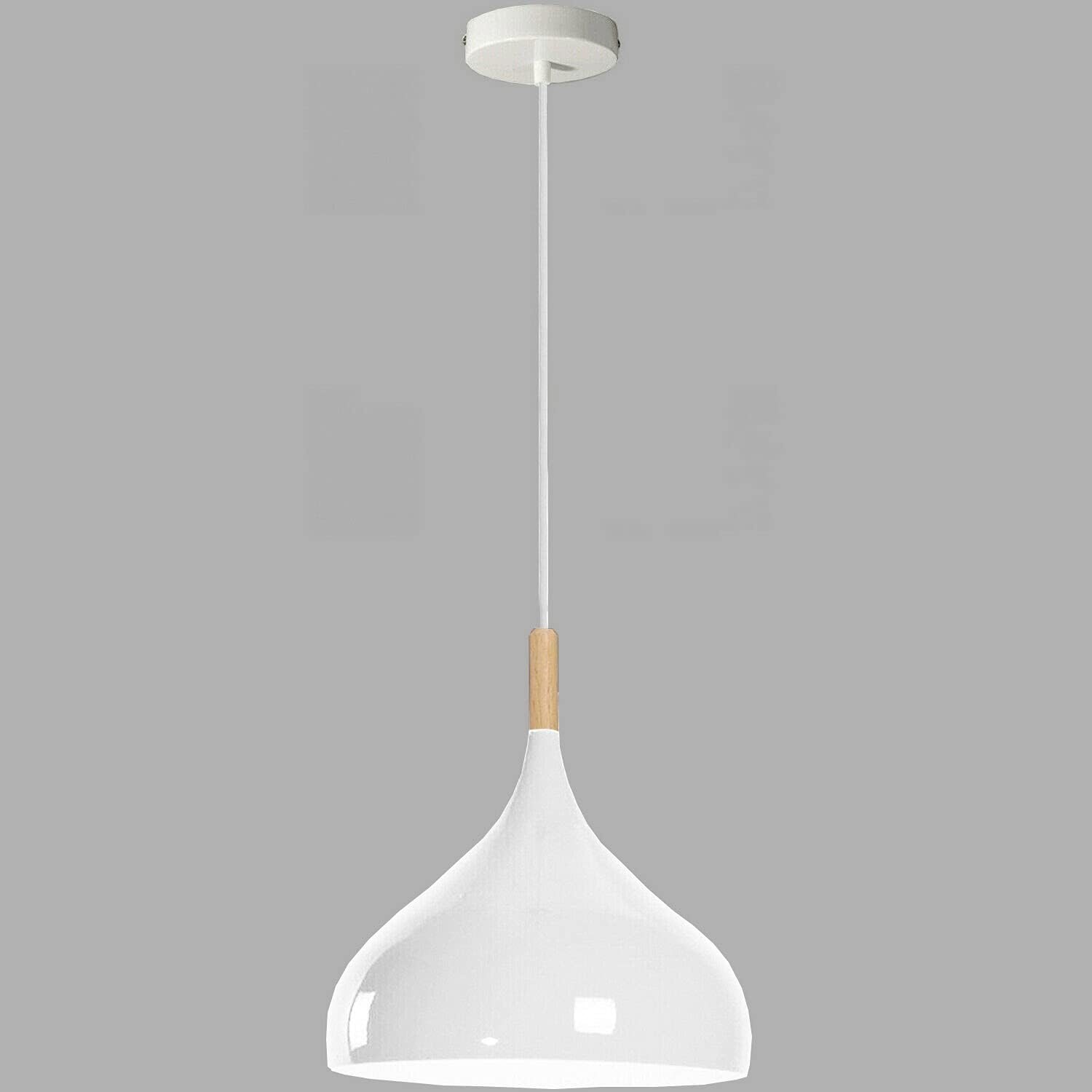 white metal lampshade single ceiling pendant light