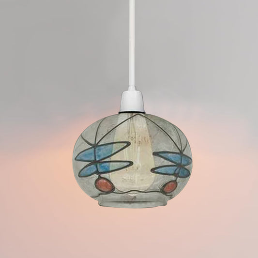 Lampe suspendue au plafond de style Tiffany, abat-jour décoratif de Style méditerranéen, ~ 4541