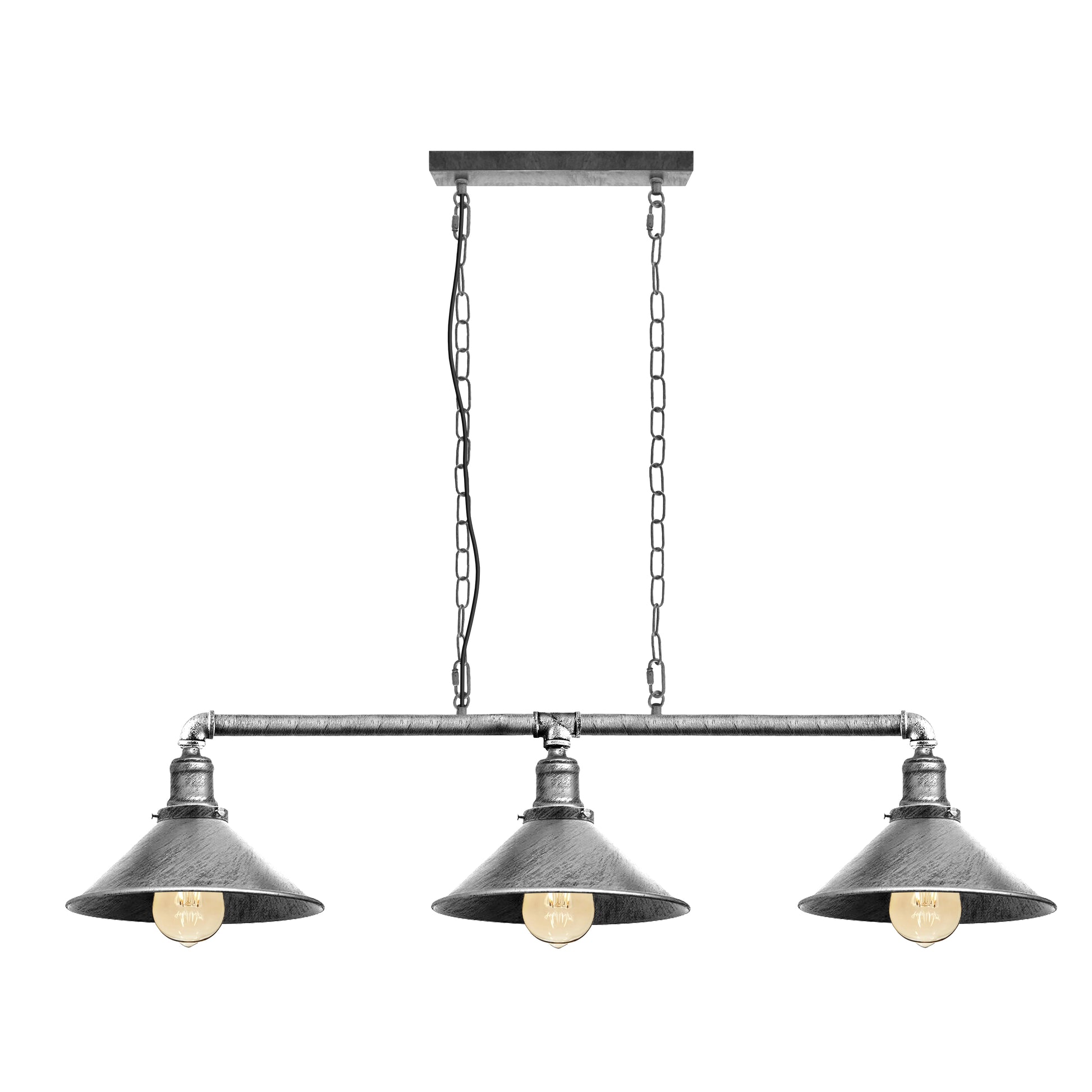Suspension industrielle Steampunk 3 lampes 