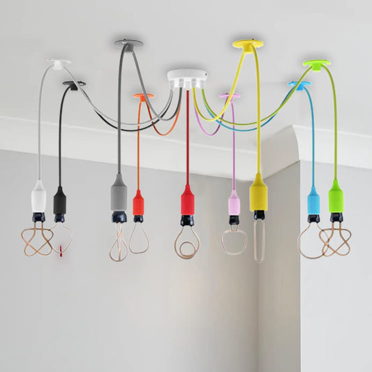 Lampe suspendue à 9 têtes en forme d'araignée, plusieurs couleurs, crochet flexible Swag ~ 4670 