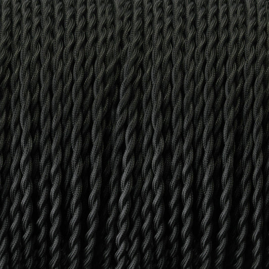 Câble électrique torsadé noir à 3 conducteurs, 10m, tissu recouvert de 0.75mm ~ 4809
