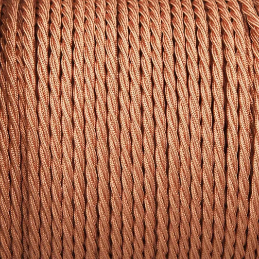 Câble électrique torsadé en tissu électrique à 2 conducteurs en or rose de 5 m, 0,75 mm ~ 1753