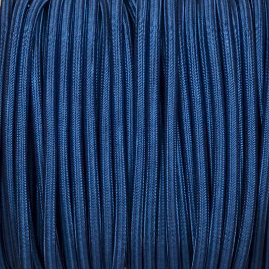 Tissu tressé Vintage rond à 3 conducteurs, 5m, câble flexible bleu foncé 0.75mm ~ 4559