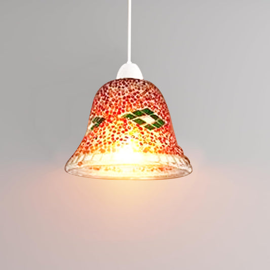Lampe colorée faite à la main en verre Globe mosaïque éclairage artisanal plafond suspendu suspension abat-jour ~ 4913 