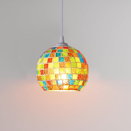 Lampe de table en mosaïque de verre en forme de globe, décoration de la maison ~ 4916