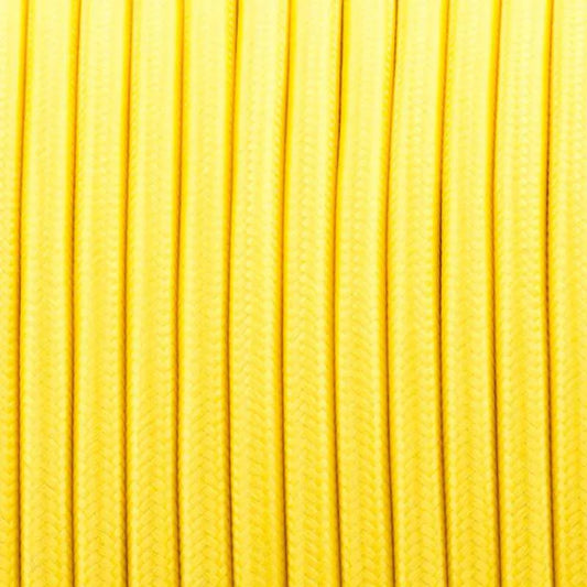 Câble flexible jaune en tissu tressé vintage rond à 3 conducteurs 0,75 mm ~ 3048
