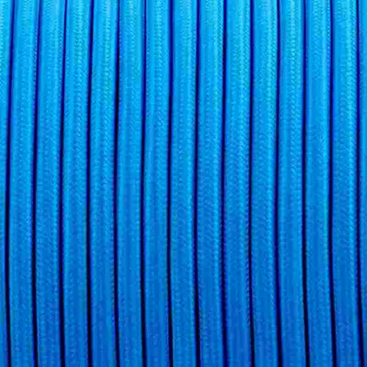 Câble flexible bleu en tissu tressé Vintage, 5m, 3 conducteurs, ronds, 0.75mm ~ 4566
