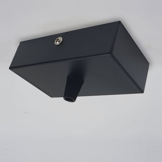 Rosace de plafond avec plaque à crochet, luminaire de forme rectangulaire, couleur noire, ~ 4951