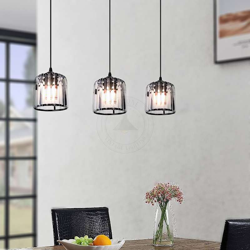 Crystal Shade Round Mini Pendant Kitchen Island Light-App