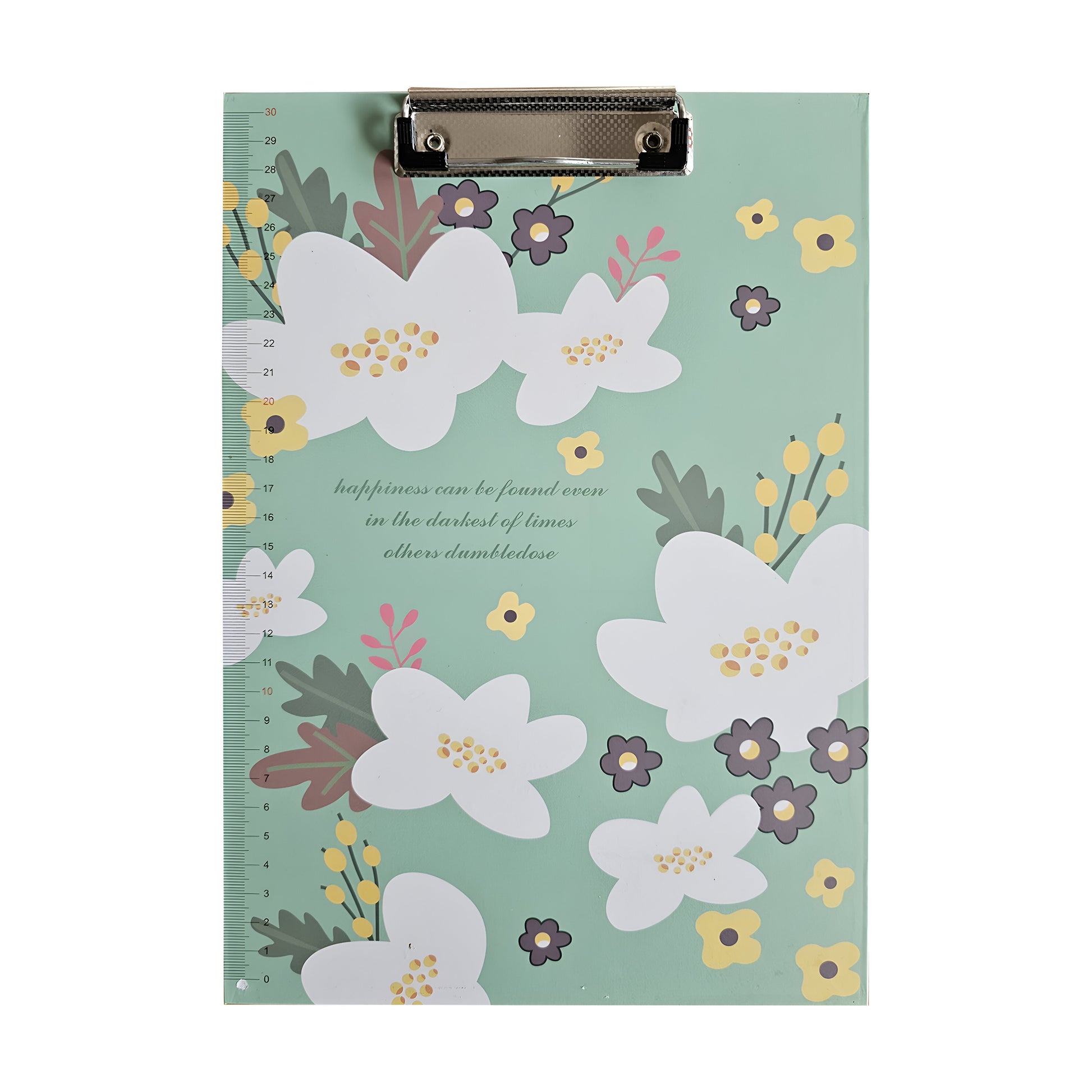 A4 Cute Print Paper Metal Clipboard with Ruler Scale Edge