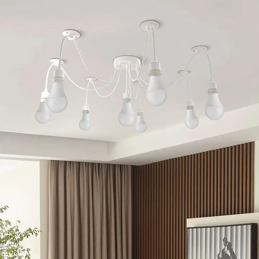 white 8 light hanging pendant light