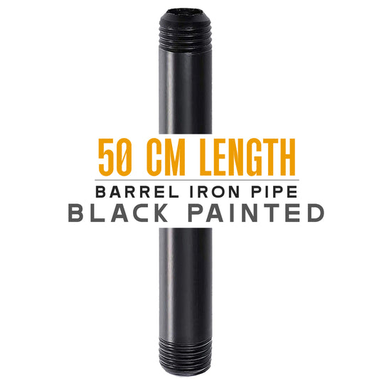 Raccords d'éclairage filetés en fer, tube malléable noir BSP de 50cm ~ 3533