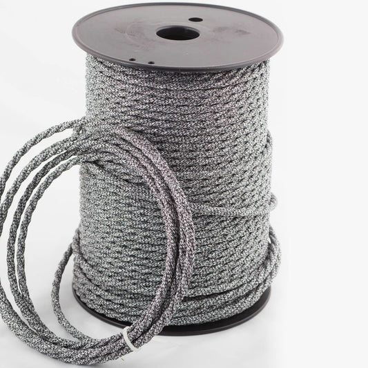 Câble flexible en tissu électrique Vintage, 10m, 3 cœurs torsadés, noir et blanc, multi-tweed, 0.75mm ~ 4877