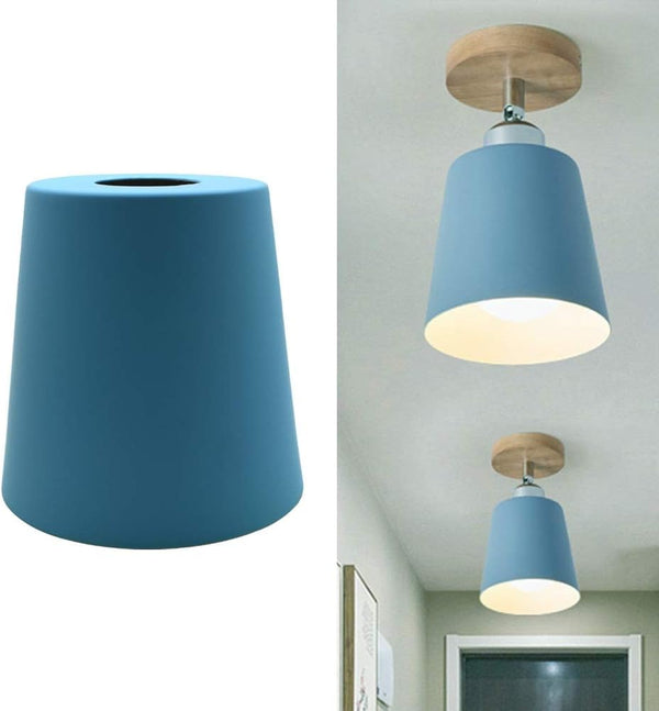 Abat-jour moderne en métal couleur bleu ajustement facile