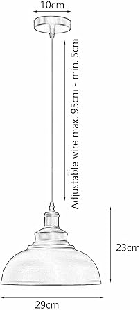 Suspension industrielle rétro LEDSone – Lustre vintage métal size