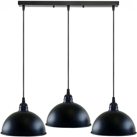 Suspension suspendue au plafond noir à 3 lumières ~ 5268