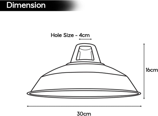 Abat-jour en métal facile à installer, 30 cm, plafond moderne, industriel, ~ 2264