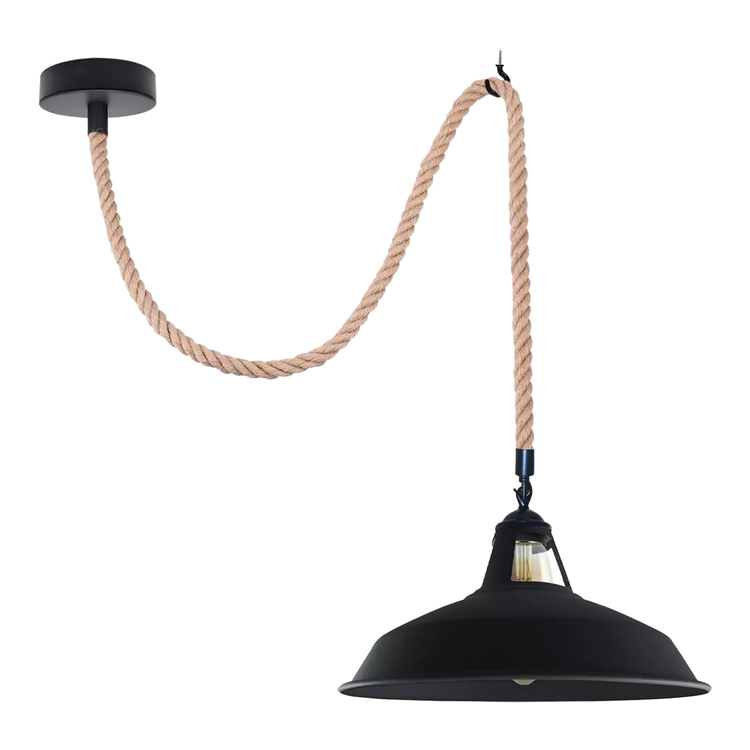 lustre corde chanvre ampoule filament Edison