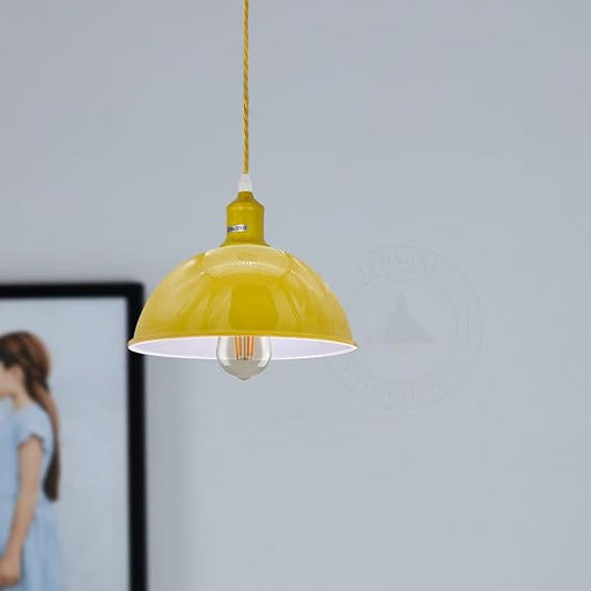 abat jour dome jaune