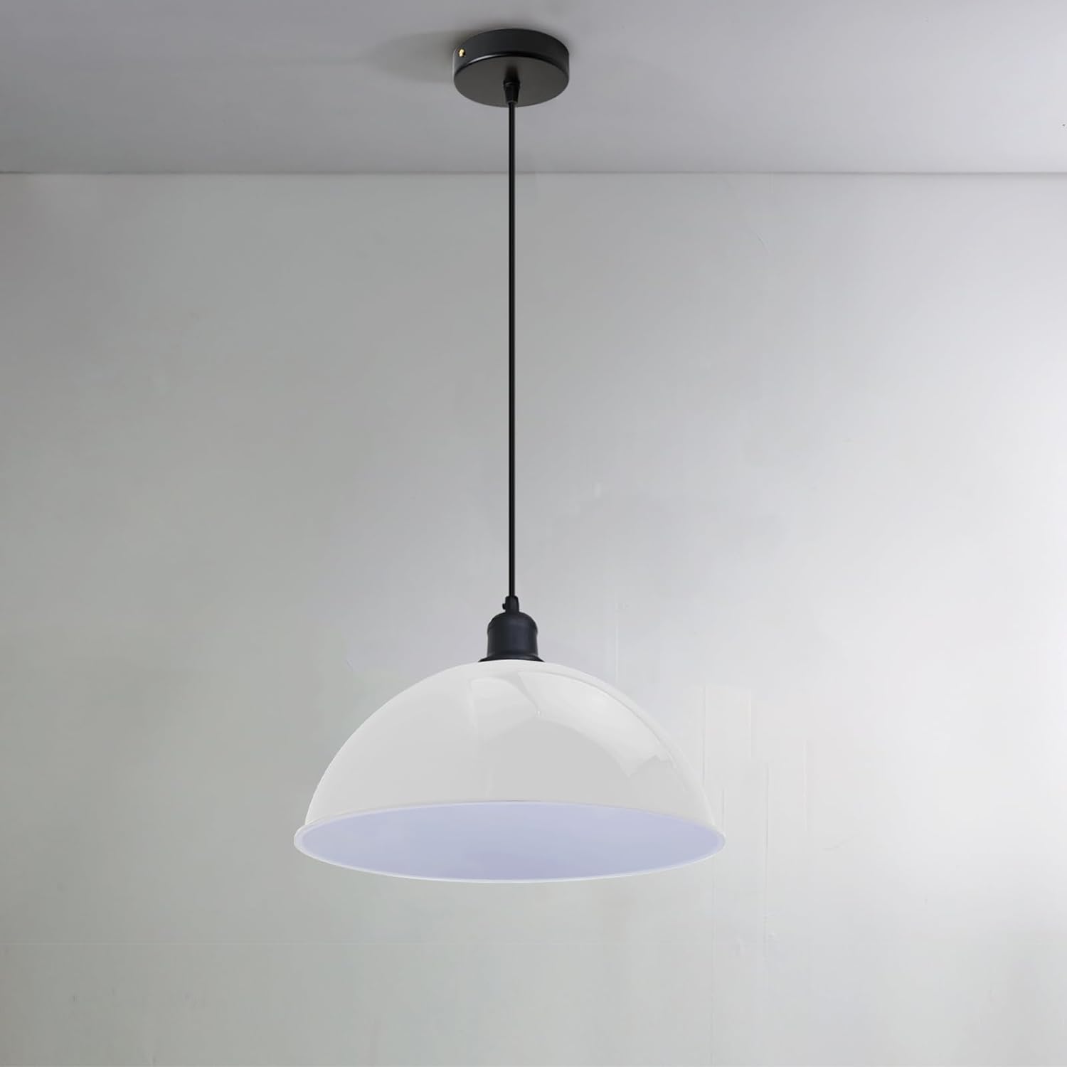 White Dome Shade Ceiling Pendant Light