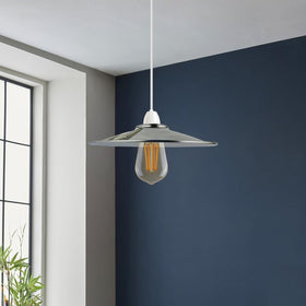 LEDSone Abat-jour Suspension Métal Vintage Cône Plat 22cm pour Douille E27/E14/B22 ~1652