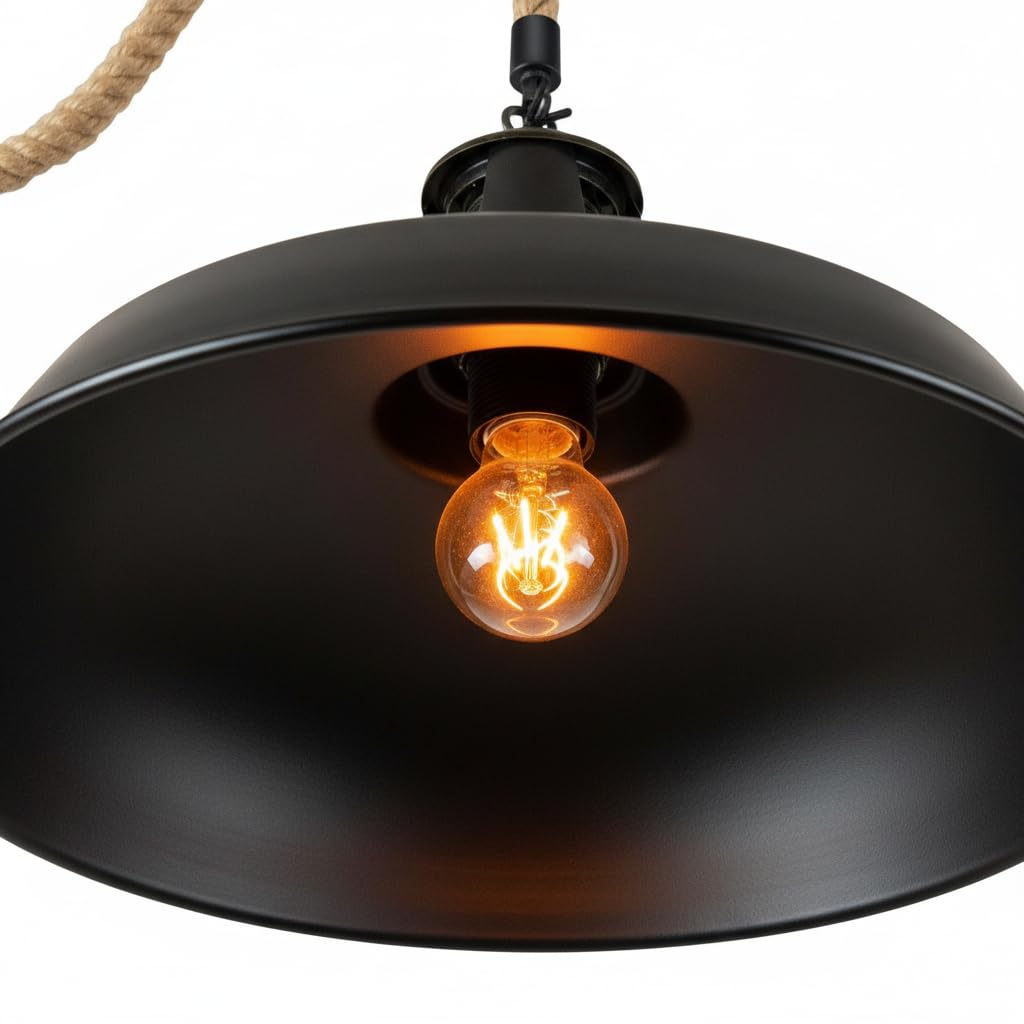 lustre corde chanvre ampoule filament Edison