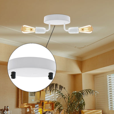 120mm Rosace Kit Plafond Métallique Cylindrique à 2 sorties ~1511