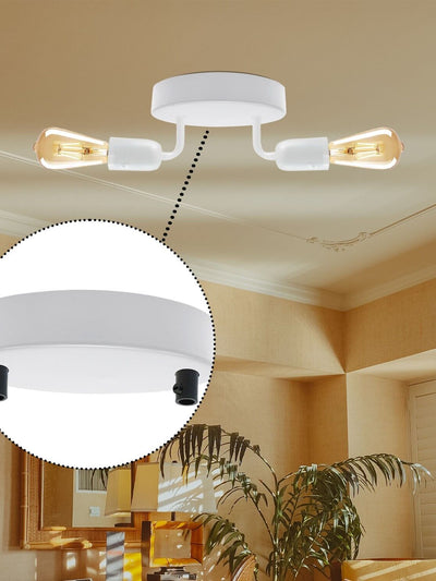 120mm Rosace Kit Plafond Métallique Cylindrique à 2 out ~1511