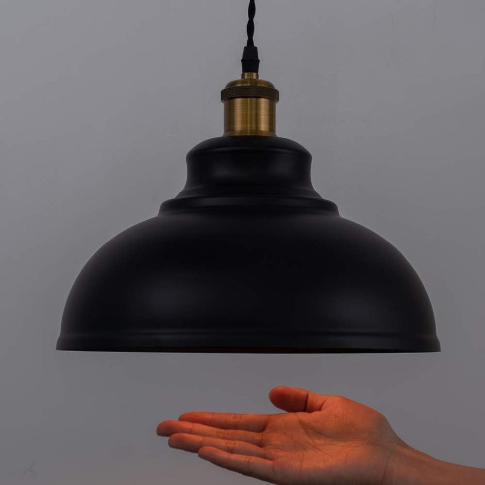 Abat-jours de Plafond en Métal Noir Vintage 29cm