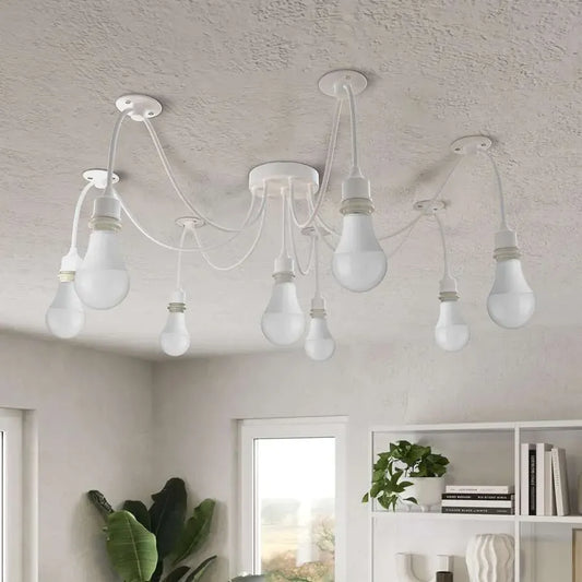 white ceiling pendant light 8 light