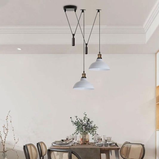 LEDSone Lampe suspension araignée Lustre 2 têtes Métal Blanc 29 cm ~1995