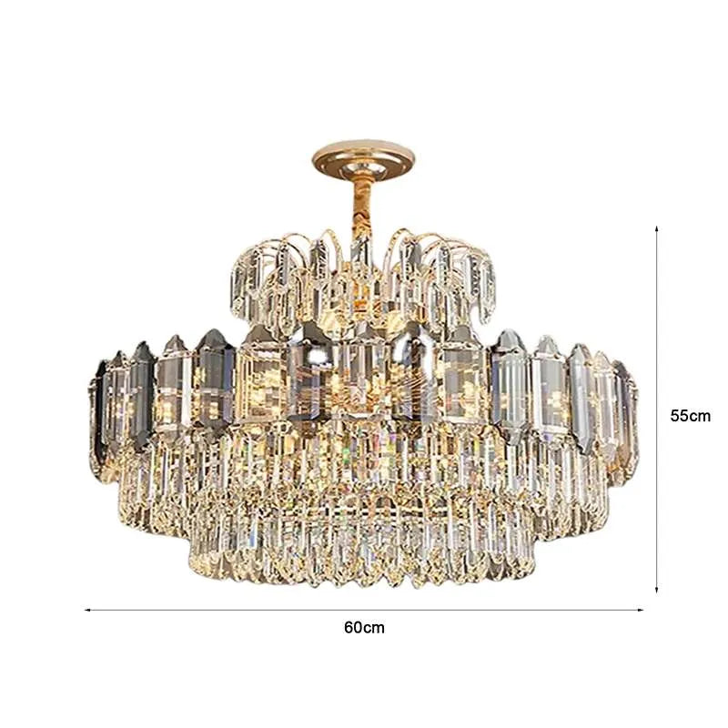 modern tiered crystal chandelier