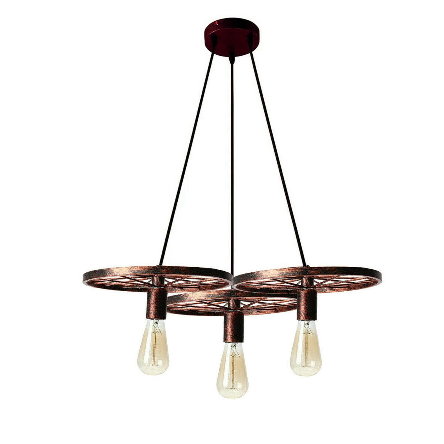 Lustre Industriel Vintage 3 Lumières Cage E27
