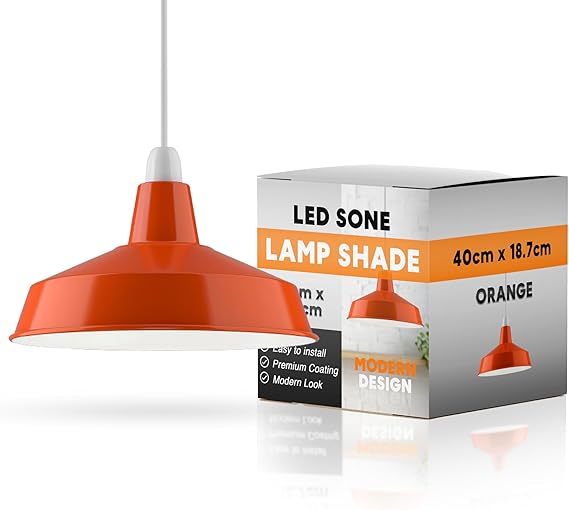 abat jour suspension orange
