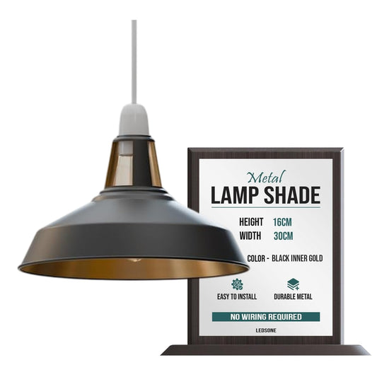 Abat-jour Industriel Dôme Courbé – Suspension Rétro Vintage en Métal ~1835