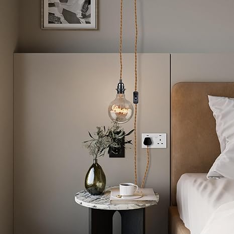 Ancienne lampe à suspendre E27 enfichable avec support mural ~2042
