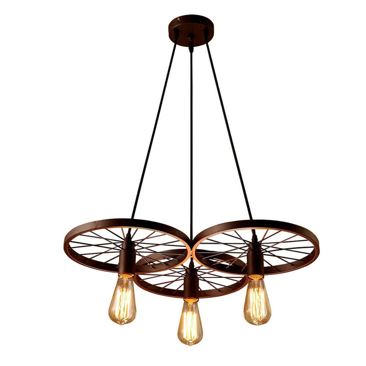Lustre Industriel Vintage 3 Lumières Cage E27 LEDSone 