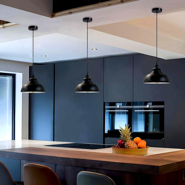 Noir intérieur doré Suspension Industrielle Vintage – Rétro Métal Plafonn