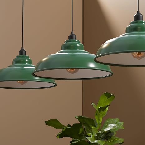 LEDSone Suspension multicolore, lustre en métal, grand abat-jour de 32 cm 