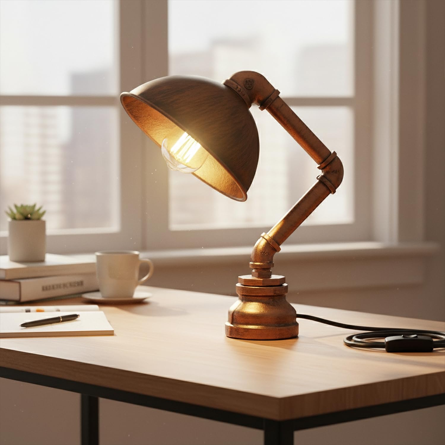 with lamp steampunk table