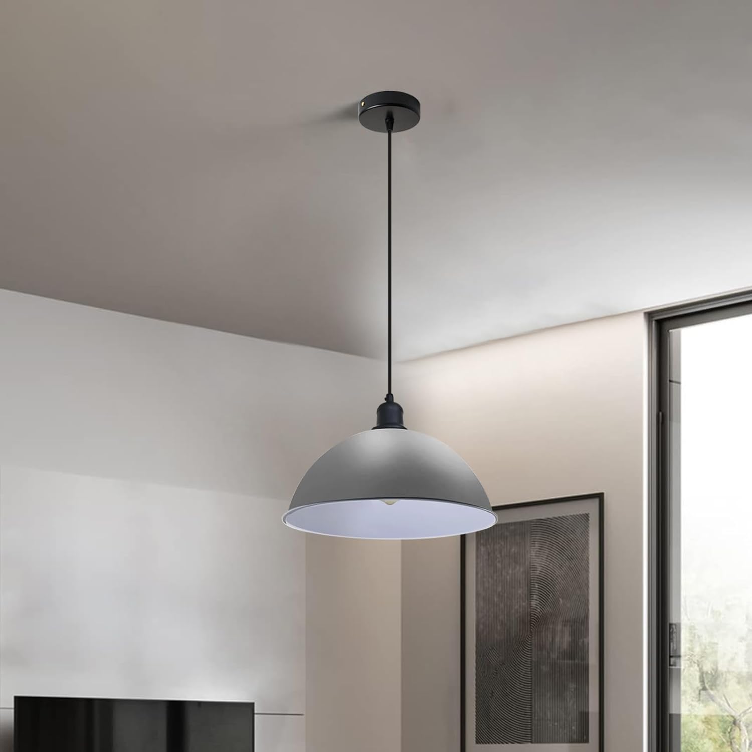 Gray inner White Ceiling pendant light