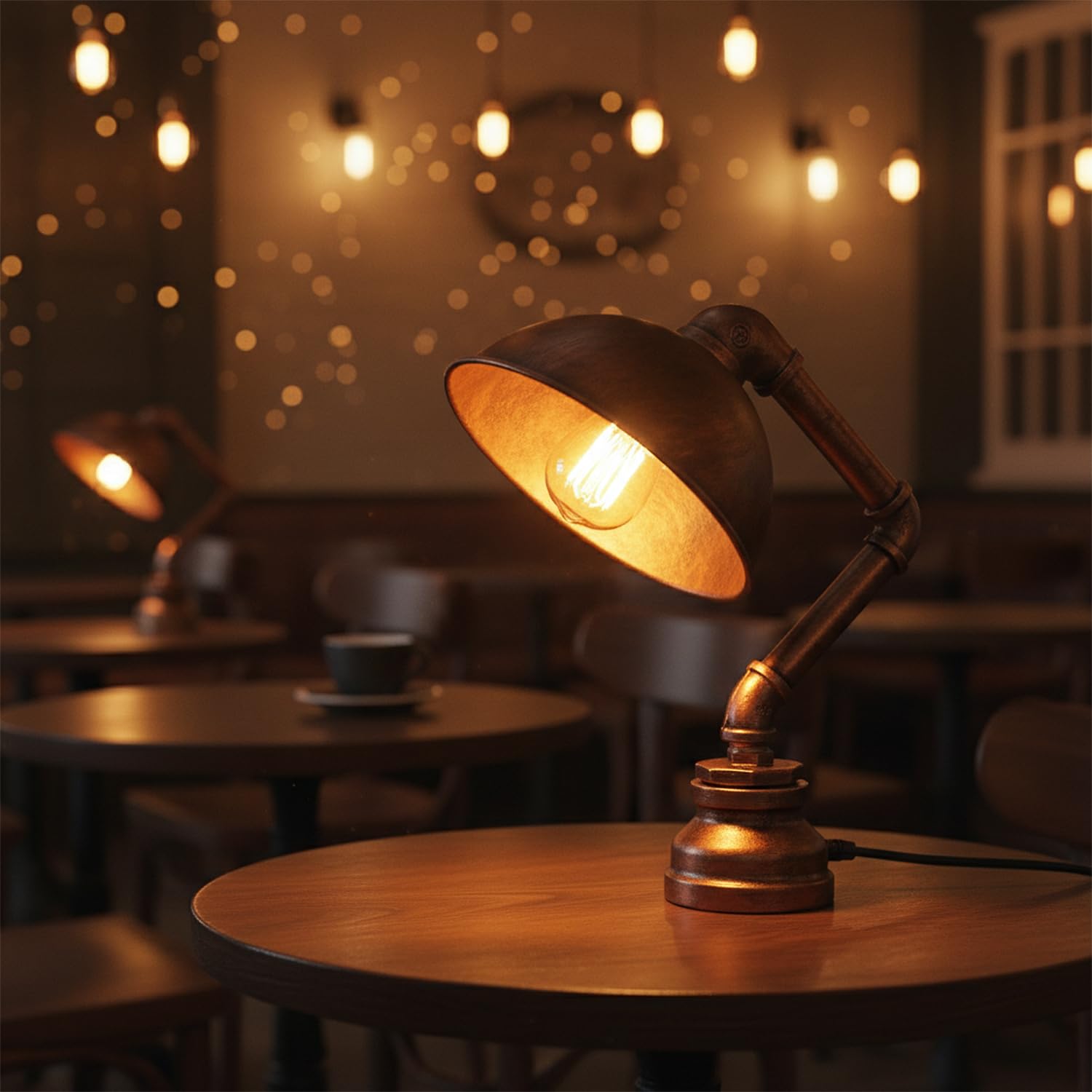 with lamp steampunk table