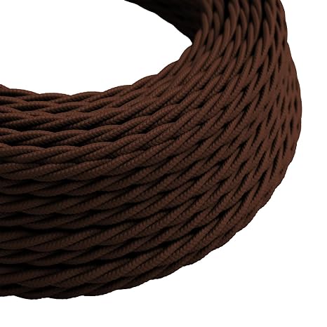 Câble Électrique Torsadé Textile Marron 5 m – 3x0,75 mm² -4805