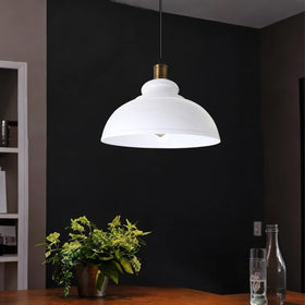 LEDSone Abats-jour pour plafond industriel blanc – Suspension vintage dôme ~1973